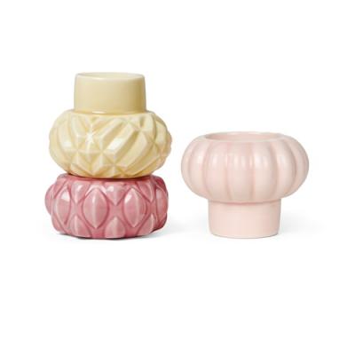 Dottir kaarsenstanders of waxinelichten Samsurium, set van 3