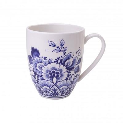 Heinen Delftsblauw, senseomokje bloem, porselein
