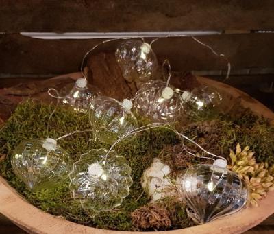 Sirius lichtsnoer Millie glas silver/clear 8 lampjes