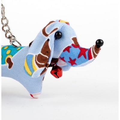 Sjaal met verhaal Teckel sleutelhanger blauw