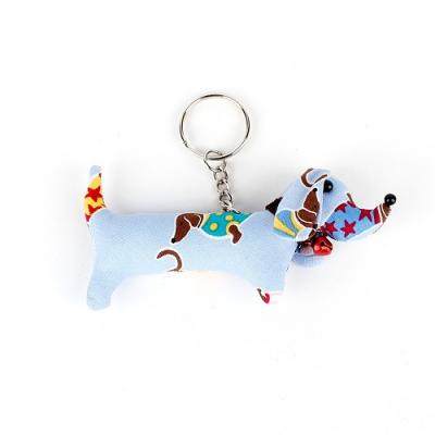 Sjaal met verhaal Teckel sleutelhanger blauw