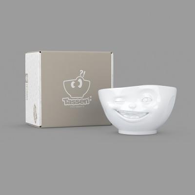 TASSEN bowl Wink (Zwinkernd, knipoog) wit