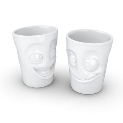 TASSEN happy faces mokken set Joking & Tasty, porselein 350 ml