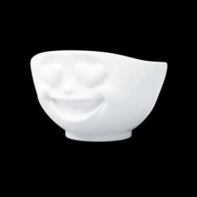 TASSEN bowl Lach (laughing) 500 ml witte hartjes ogen