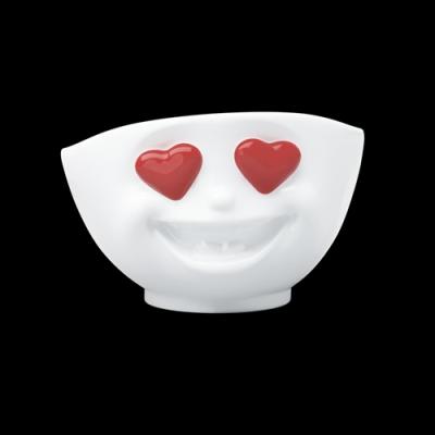 TASSEN bowl Lach (laughing) 500 ml rode hartjes ogen