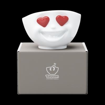 TASSEN bowl Lach (laughing) 500 ml rode hartjes ogen