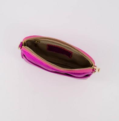 Leren tasje Alani Metallic fuchsia roze