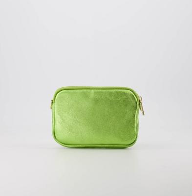 Leren tasje Alani Metallic lichtgroen