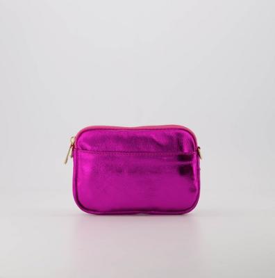 Leren tasje Alani Metallic fuchsia roze