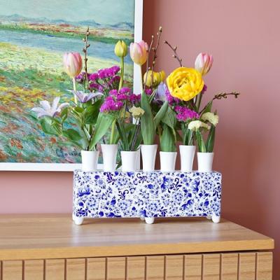 Heinen Delftsblauw Tulpenvaas Recht