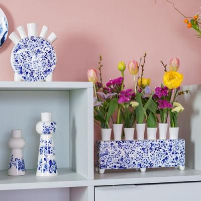 Heinen Delftsblauw Tulpenvaas Recht