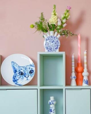 Heinen Delftsblauw Tulpenvaas Klok