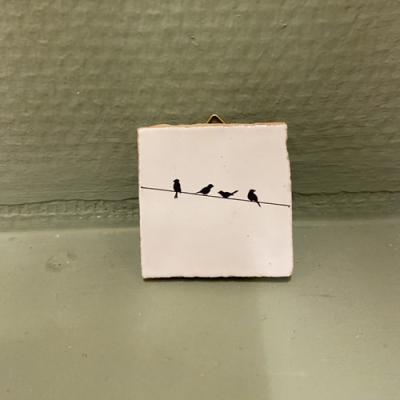 Vanons2 mini tegeltje 5x5 Vogels op de lijn