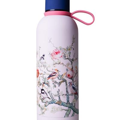 Heinen Delftsblauw Waterfles Bosvogels roze