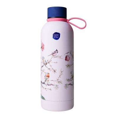 Heinen Delftsblauw Waterfles Bosvogels roze