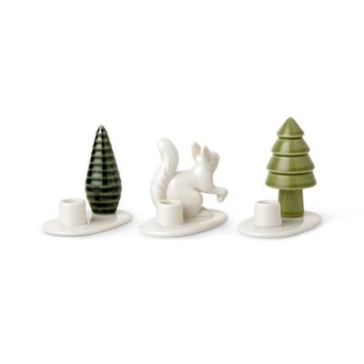 Dottir kandelaartjes Winter Stories Eekhoorn en boompjes, set van 3